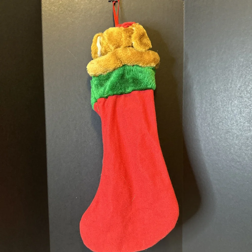 Vintage 80's/90's‎ Plush Dog Christmas Stocking
